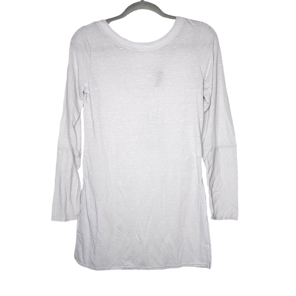 Prana Tops - Prana Esme Titanium Grey w/ White Stripe Boat Neck Long Sleeve Tunic Top Sz XS